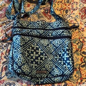 Vera Bradley Navy and Light Blue Quilted Crossbody Bag